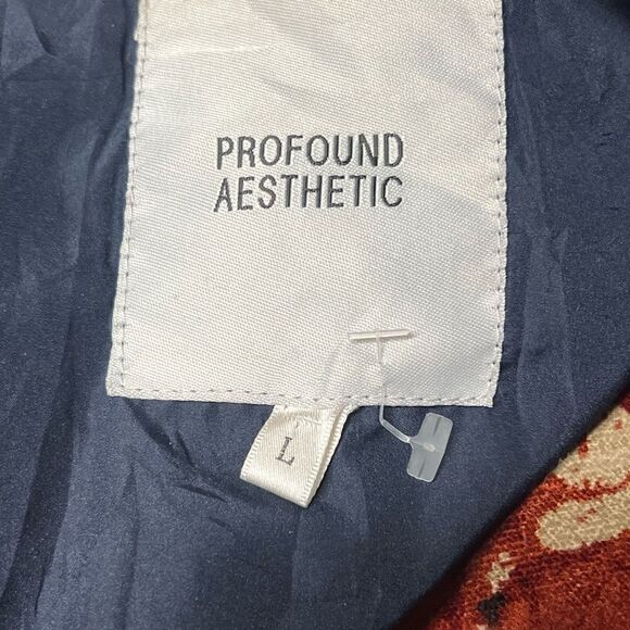 Profound Esthetic ROYAL VERSAILLES JACKET Floral NAVY BROWN Leather Womens L - Picture 9 of 9